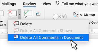 remove tracked changes and comments from a document word for mac 2011